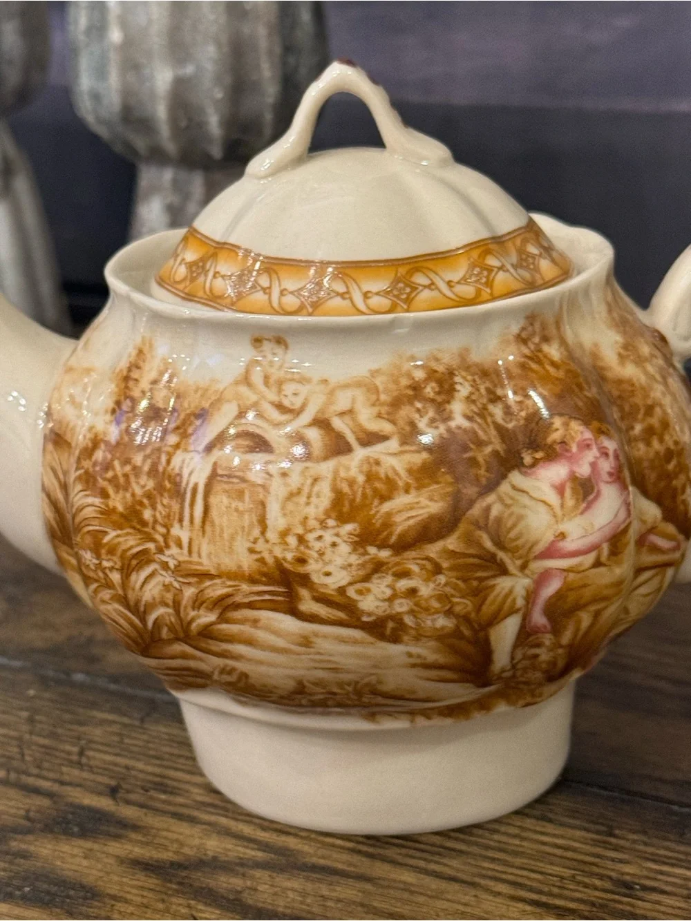 19th  Century British Staffordshire Pottery. Victorian Tea Pot